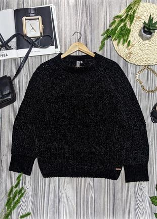 Черный шениловый свитер sweaty betty #2431