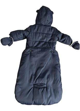 . утепленная зимняя куртка с конвертиком на пуговицах с перчатками🩵2 фото