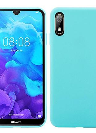 Чехол soft touch для huawei y5 2019 силикон бампер мятно-голубой