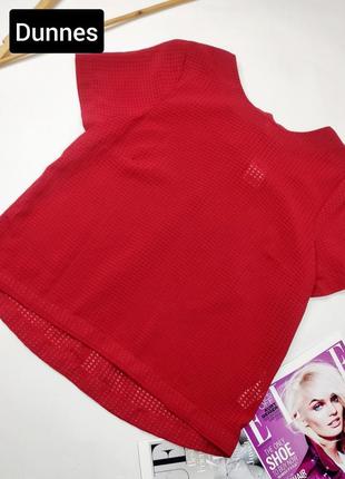 Блуза жіноча бордового кольору з короткими рукавами від бренду dunnes m