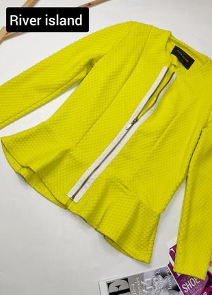 Пиджак женский лимонного цвета на молнии от бренда river denim s