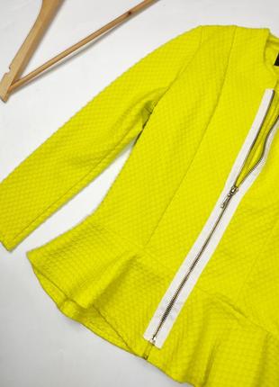 Пиджак женский лимонного цвета на молнии от бренда river island s2 фото
