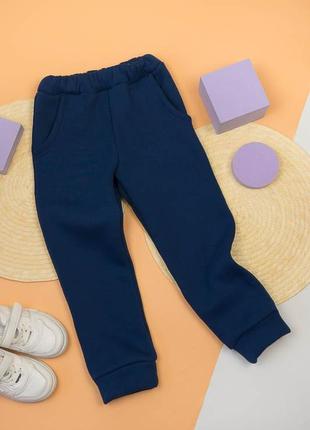 Теплые зимние брюки на флисе для мальчиков, утепленные спортивные брюки трехнитка с начесом