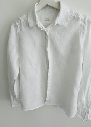 Рубашка блуза сорочка льон лляна zara m&amp;s6 фото