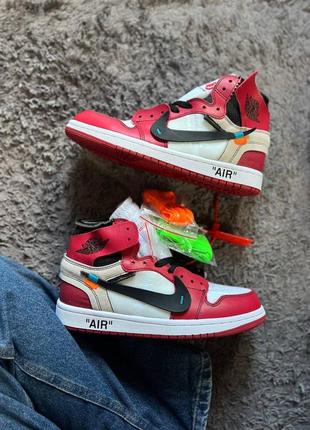 Кросівки чоловічі nike air jordan 1 off-white  "red"