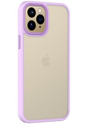 Tpu+pc чохол metal buttons для apple iphone 11 pro max (6.5") tpu+pc, бузковий