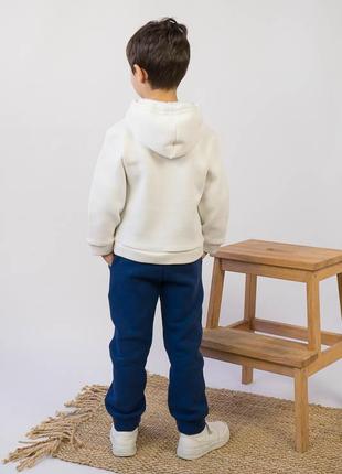 Теплые зимние брюки на флисе для мальчиков, утепленные спортивные брюки трехнитка с начесом