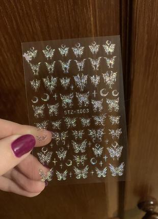 Наклейки для нігтів метелик