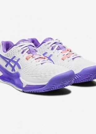 Жіночі кросівки asics gel-resolution 9 clay білий/фіолетовий (39.5) 8 1042a224-101 39.5