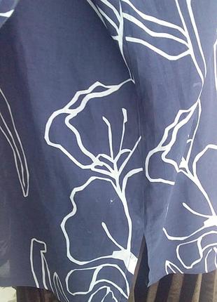 Martina grey italy легкая удлиненная рубашка-туника оверсайз цветы батал6 фото