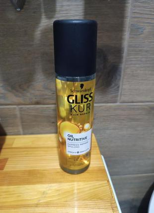 Экспресс-кондиционер для сухих и поврежденных волос
gliss kur oil nutritive hair repair