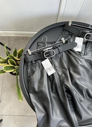 Кожаные брюки zara