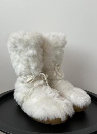 Білі луноходи мунбути черевики зимові мохнаті єті yeti boots moonboots vintage y2k3 фото