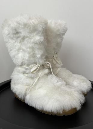 Білі луноходи мунбути черевики зимові мохнаті єті yeti boots moonboots vintage y2k