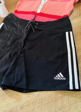 Шорти адідас, adidas з завищеною талією. шорти з лампасами на липучці3 фото