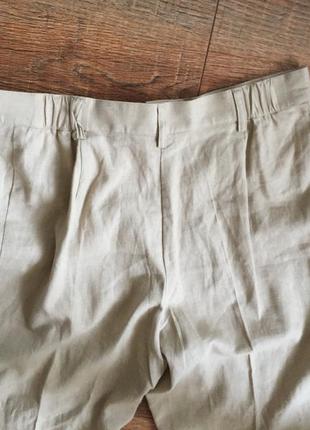 Лляні пісочний штани на літо з високою талією / штани5 фото