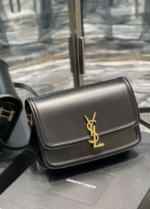 Черная женская кожаная сумка в стиле yves saint laurent solferino ysl ив сен лоран кожаная кожа