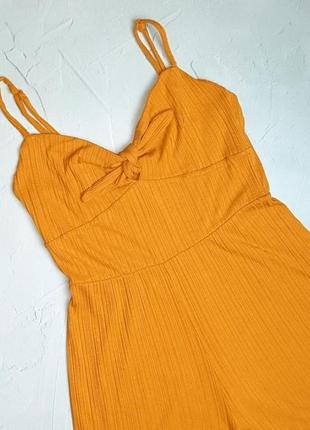 🎁1+1=3 стильный оранжевый ромпер комбинезон с шортами bershka, размер 44 - 466 фото
