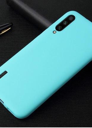 Чехол soft touch для xiaomi mi 9 lite (mi cc9) силикон бампер мятно-голубой