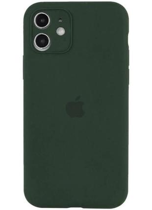 Чохол fiji silicone case full camera для apple iphone 12 бампер накладка із захистом камери dark green