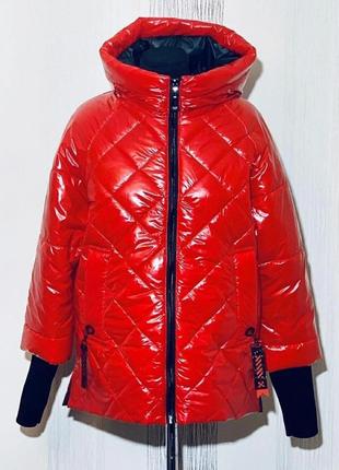 Красная дэми куртка, размер 54