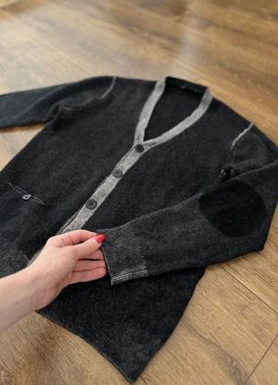 Кардиган сірий на ґудзиках 100% кашемір светр