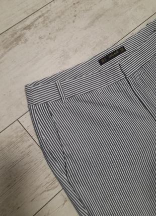 Летние укороченные брюки в мелкую полоску3 фото