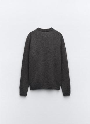 Вовняно-кашеміровий светр zara сірого кольору2 фото