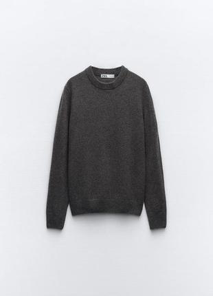 Вовняно-кашеміровий светр zara сірого кольору3 фото