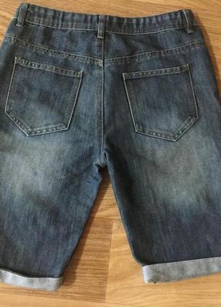 Шорти джинсові бриджі для дівчинки 12-13 років з високою посадкою4 фото