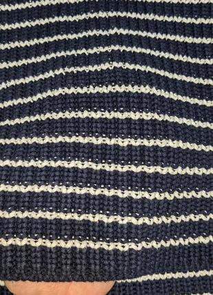 Синьо-білий бавовнчний светр у смужку m&s collection #32725 фото
