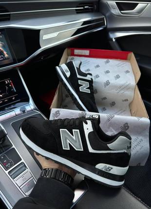 Мужские кроссовки new balance 574 black white reflective