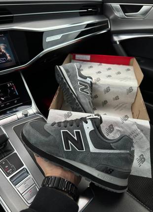 Мужские кроссовки new balance 574 dark gray white reflective