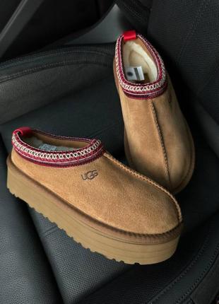 Трендовые угги в стиле угги tasman slippers platform chestnut (premium)3 фото