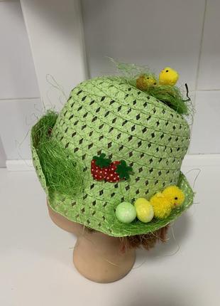 Шляпа шляпка с гнездом чучело шуточная карнавальная2 фото