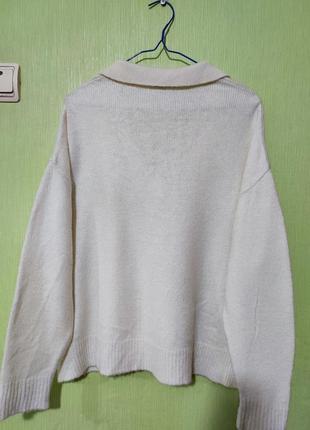 Вільний светр з v образним воротом поло4 фото
