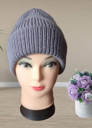 Вязаная шапка тыковка, ручной работы (в наличии)