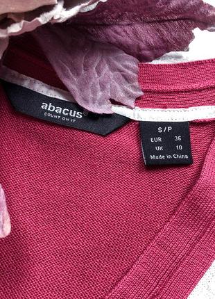 Стильний джемпер abacus насиченого малинового кольору з ромбами пастельних відтінків 8