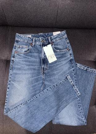 Крутые джинсы mom с высокой посадкой zara 34/2410 фото