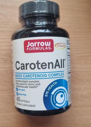 Jarrow formulas, carotenall, здоров'я очей, комплекс із суміші каротиноїдів, 60 м'яких капсул