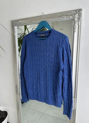 Мужской свитер tommy hilfiger синего цвета