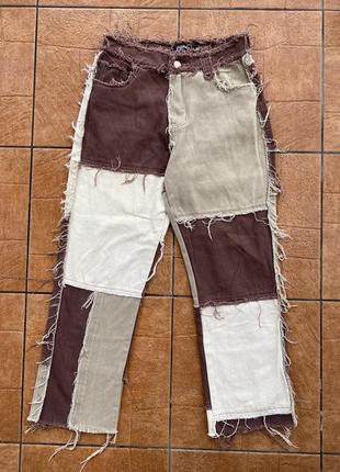 Jaded london patchwork jeans джинсы печ вор прямые4 фото