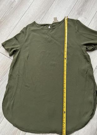 Блузка на короткий рукав легкая летняя блузка h&amp;m блузка хаки однотонная оливковое блузка