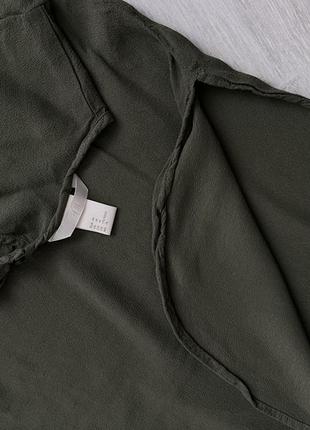 Блузка на короткий рукав легкая летняя блузка h&amp;m блузка хаки однотонная оливковое блузка