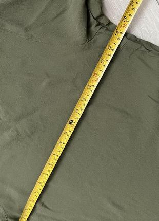 Блузка на короткий рукав легкая летняя блузка h&amp;m блузка хаки однотонная оливковое блузка3 фото