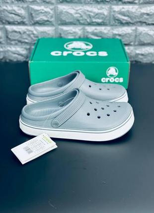 Мужские кроксы crocs серые шлёпанцы крокс3 фото