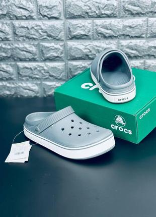 Мужские кроксы crocs серые шлёпанцы крокс6 фото