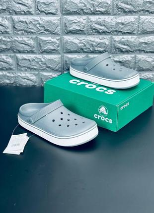 Мужские кроксы crocs серые шлёпанцы крокс5 фото