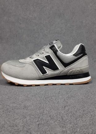 Чоловічі кросівки | new balance 574 | світло-сірі | замша/текстиль, :41