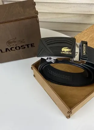 Модний чоловічий шкіряний ремінь крокодила, чорний поясний ремінь lacoste натуральна шкіра8 фото